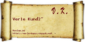 Verle Kunó névjegykártya